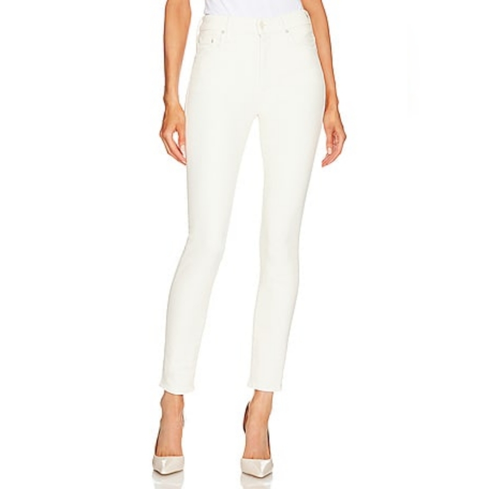 MOTHER High Waisted Looker Ankle Skinny Jeans Antique White Women's Size 30